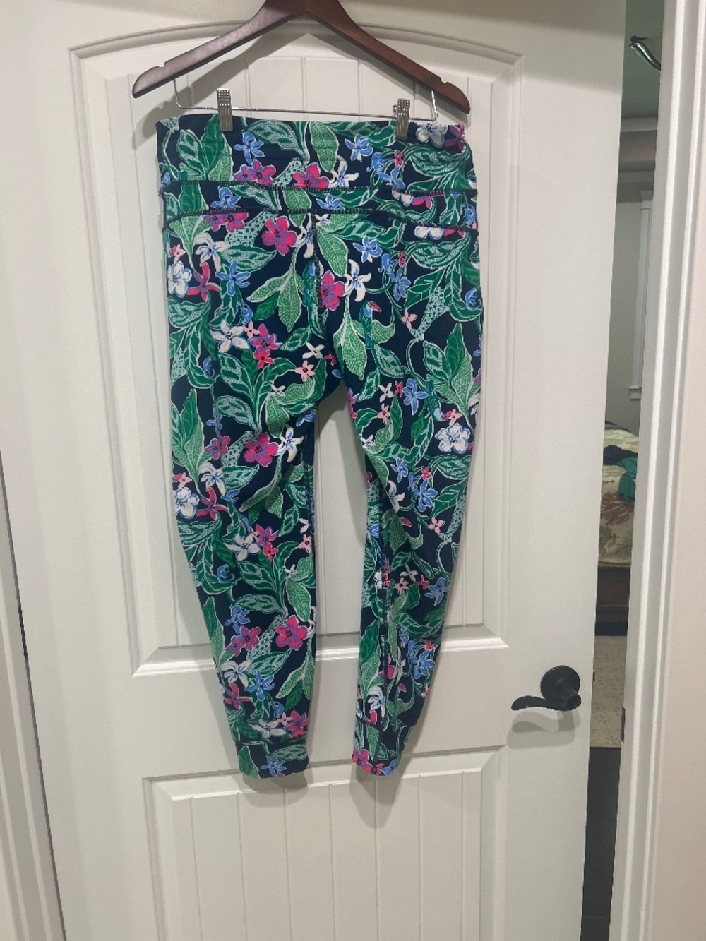 Lilly Pulitzer Navy Floral Print Pants - Picture 2 of 2